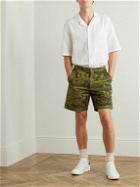 Officine Générale - Piece Camouflage-Print Cotton-Ripstop Shorts - Green