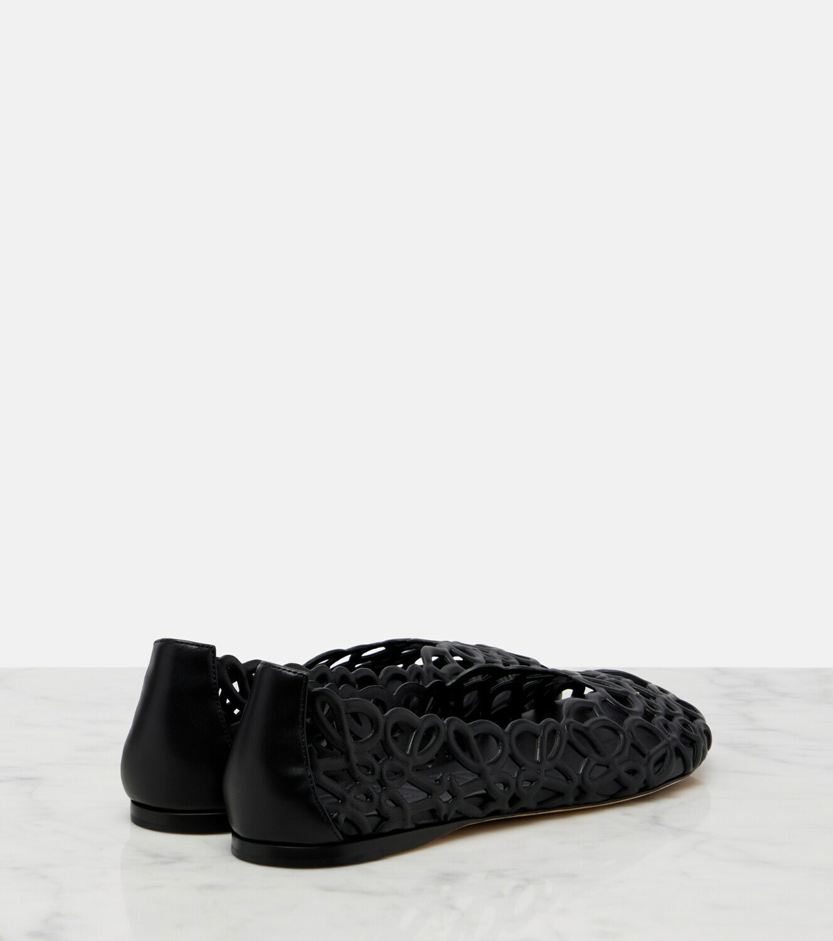 Loewe Petal Anagram leather ballet flats