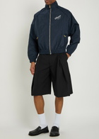 Willy Chavarria Ruff Rider Pinstriped Woven Track Jacket Navy