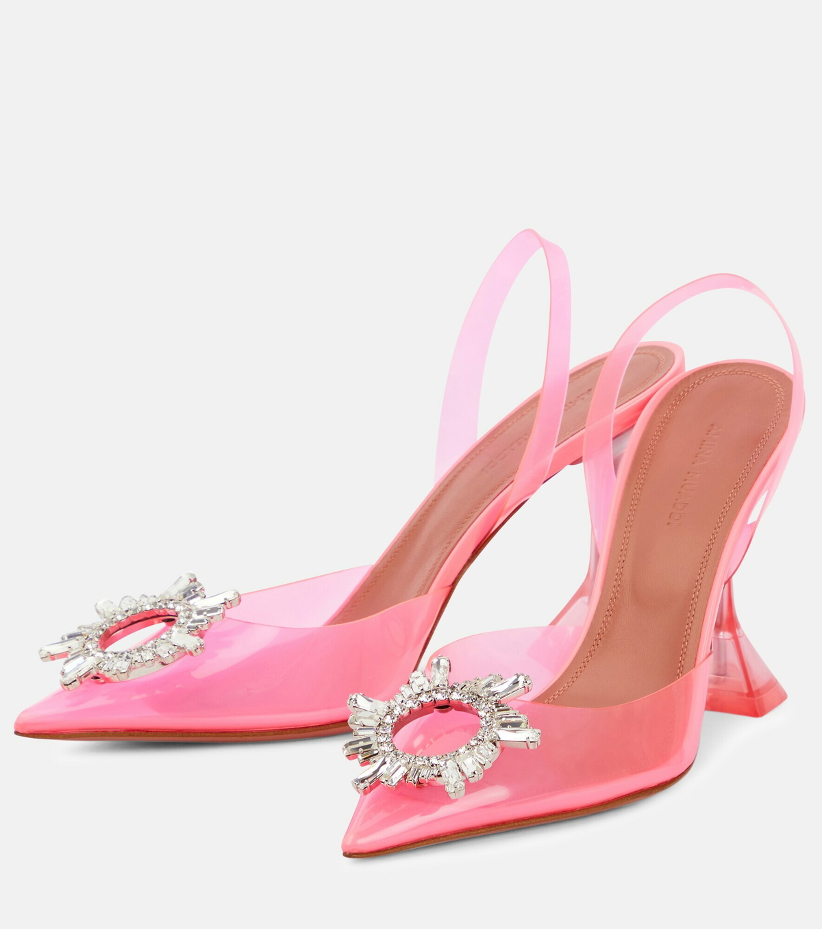 Amina Muaddi - Begum embellished PVC slingback pumps