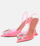 Amina Muaddi - Begum embellished PVC slingback pumps