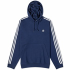 Adidas Men's 3 Stripe Hoodie in Night Indigo