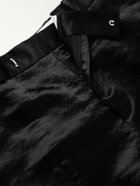 McQueen - Slim-Fit Straight-Leg Hammered-Satin Suit Trousers - Black