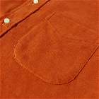 Gitman Vintage Men's Button Down Corduroy Shirt in Orange