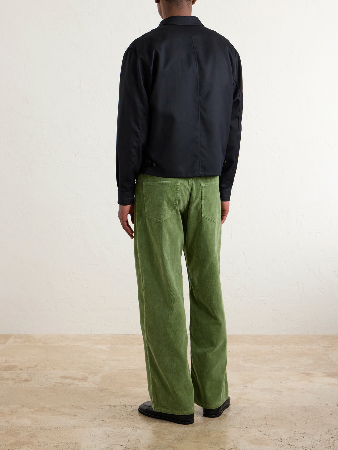 Auralee - Herringbone Wool Blouson - Black