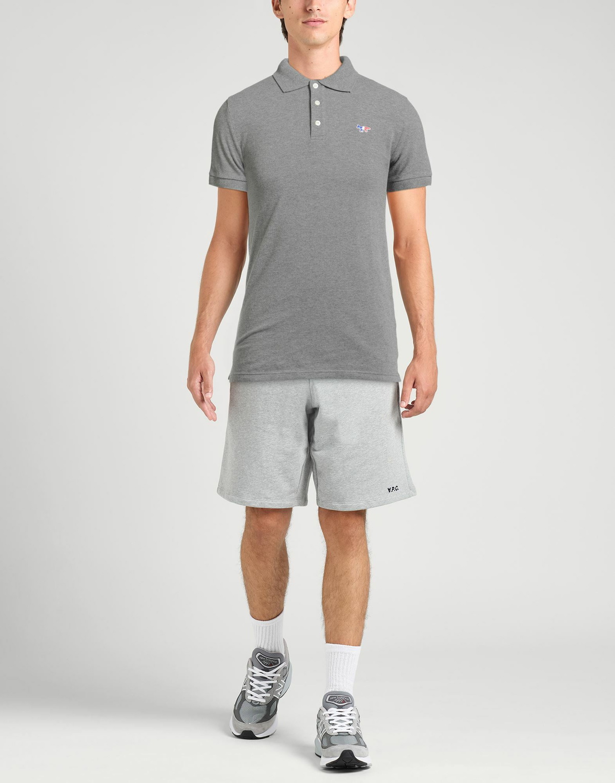 Maison Kitsuné Mens Polo shirt in Grey