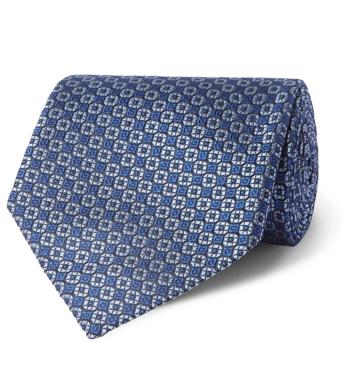 Photo: Charvet - 8cm Silk-Jacquard Tie - Blue