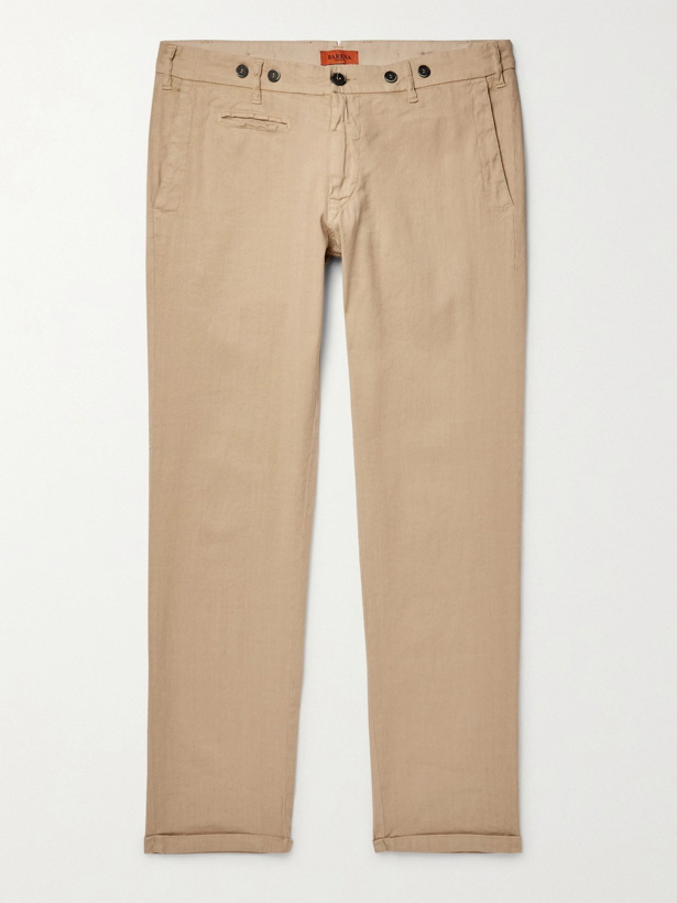 Photo: BARENA - Stretch Linen and Cotton-Blend Trousers - Neutrals