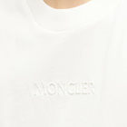 Moncler Men's Wavy Back Logo T-Shirt in White