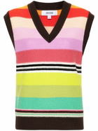 Christopher John Rogers Multicolour Striped Wool Knitted Vest