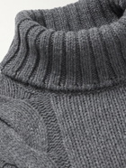 Anderson & Sheppard - Slim-Fit Cable-Knit Merino Wool Rollneck Sweater - Gray