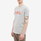 A.P.C. Men's VPC Neon Logo T-Shirt in Light Grey Heather/Red