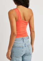 Gimaguas Julia One-shoulder Stretch-jersey top Orange