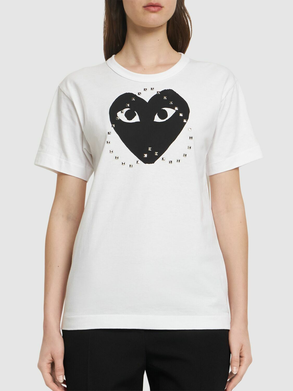PLAY COMME des GARÇONS studs t-shirt Comme des Garçons PLAY T-Shirt Logo Stud Stud Print - LABELS