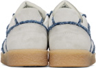 MM6 Maison Margiela Off-White Denim Leather Sneakers