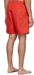 Versace Underwear Red Logo Long Swim Shorts