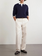 Dunhill - Cotton-Trimmed Cashmere and Linen-Blend Polo Shirt - Blue