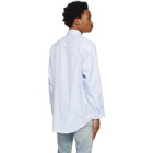 R13 White and Blue Button Up Shirt