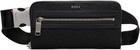 BOSS Black Bonded Leather Belt Bag