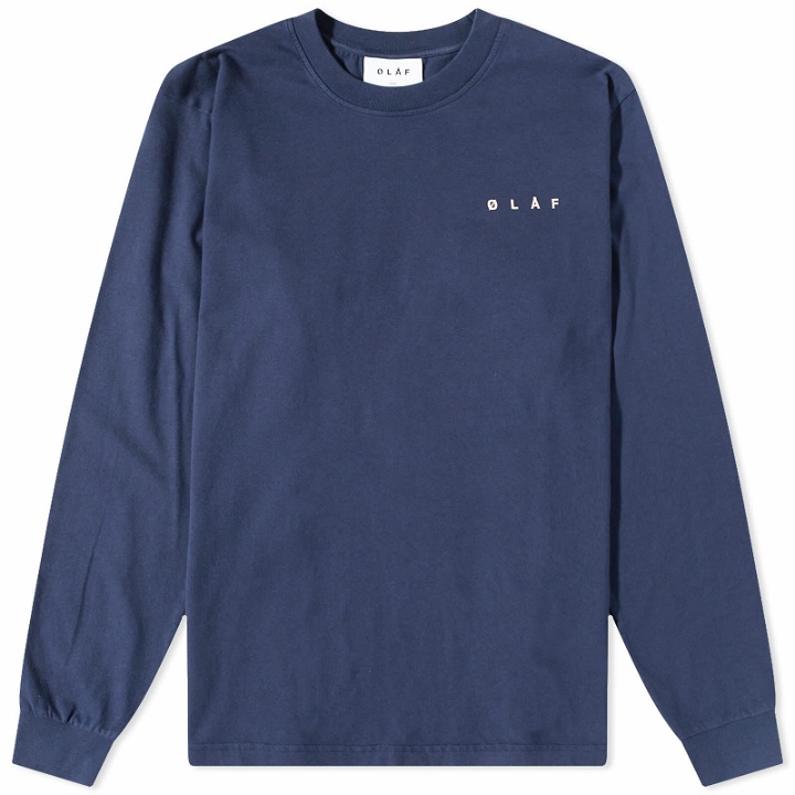 Photo: Olaf Hussein Men's Long Sleeve Face T-Shirt in Navy