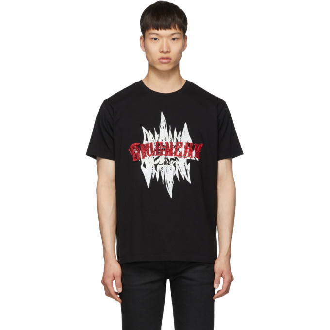 Photo: Givenchy Black Embroidered Snake T-Shirt