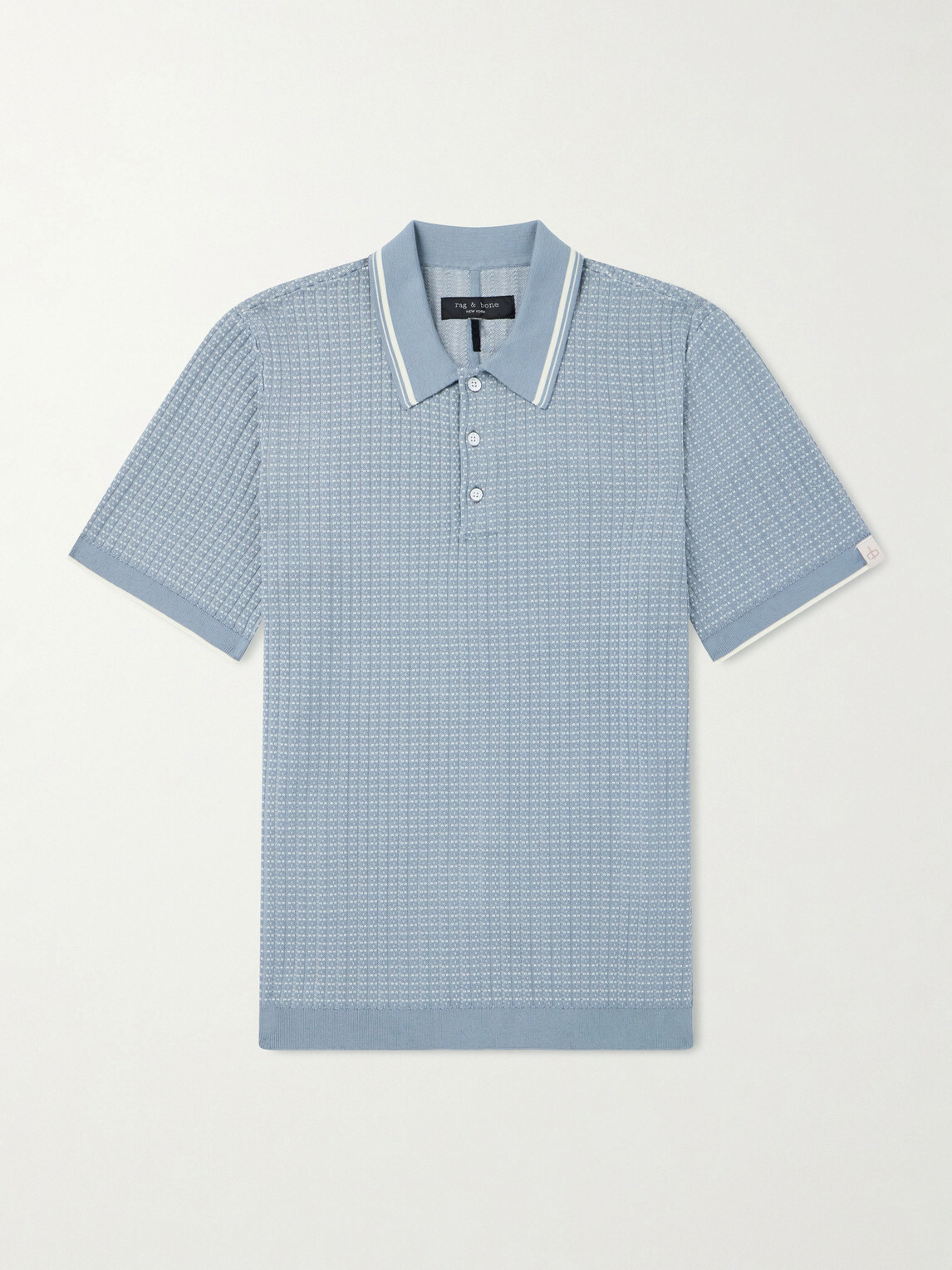 Rag & Bone - Harvey Ribbed Cotton-Blend Polo Shirt - Blue