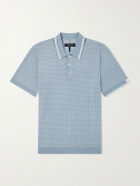 Rag & Bone - Harvey Ribbed Cotton-Blend Polo Shirt - Blue