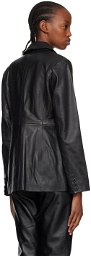 Reformation Black Veda Edition Bowery Leather Jacket