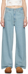 BAPE Blue Bape Sta Embroidery Baggy Jeans