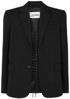 Jean Paul Gaultier Wool Corset Blazer Black