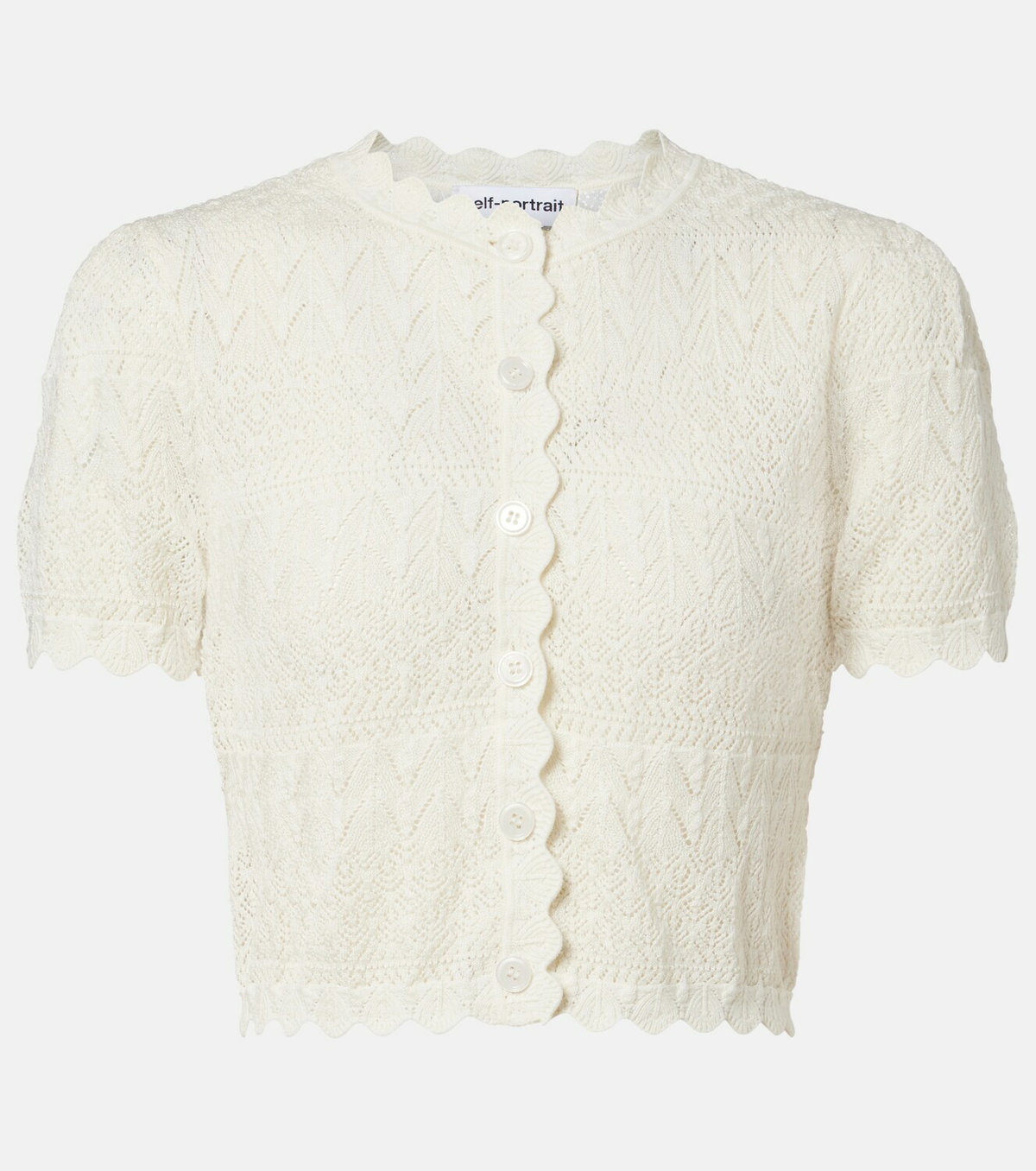Self-Portrait Pointelle cropped cardigan