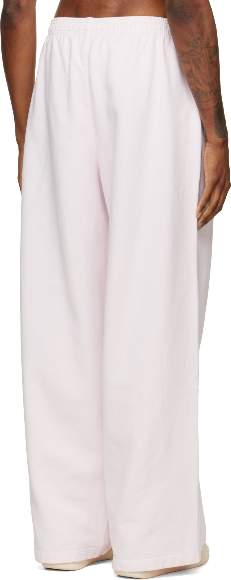 Alexander Wang Pink Logo Print Oversized Sweatpants