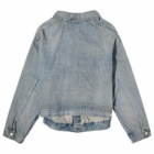 Balenciaga Men's Off Shoulder Denim Jacket in Outback Blue