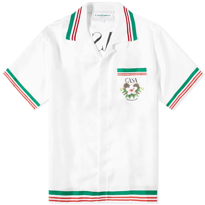 Photo: Casablanca Casa Tennis Club Short Sleeve Silk Shirt