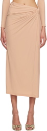 Atlein Beige Knotted Maxi Skirt