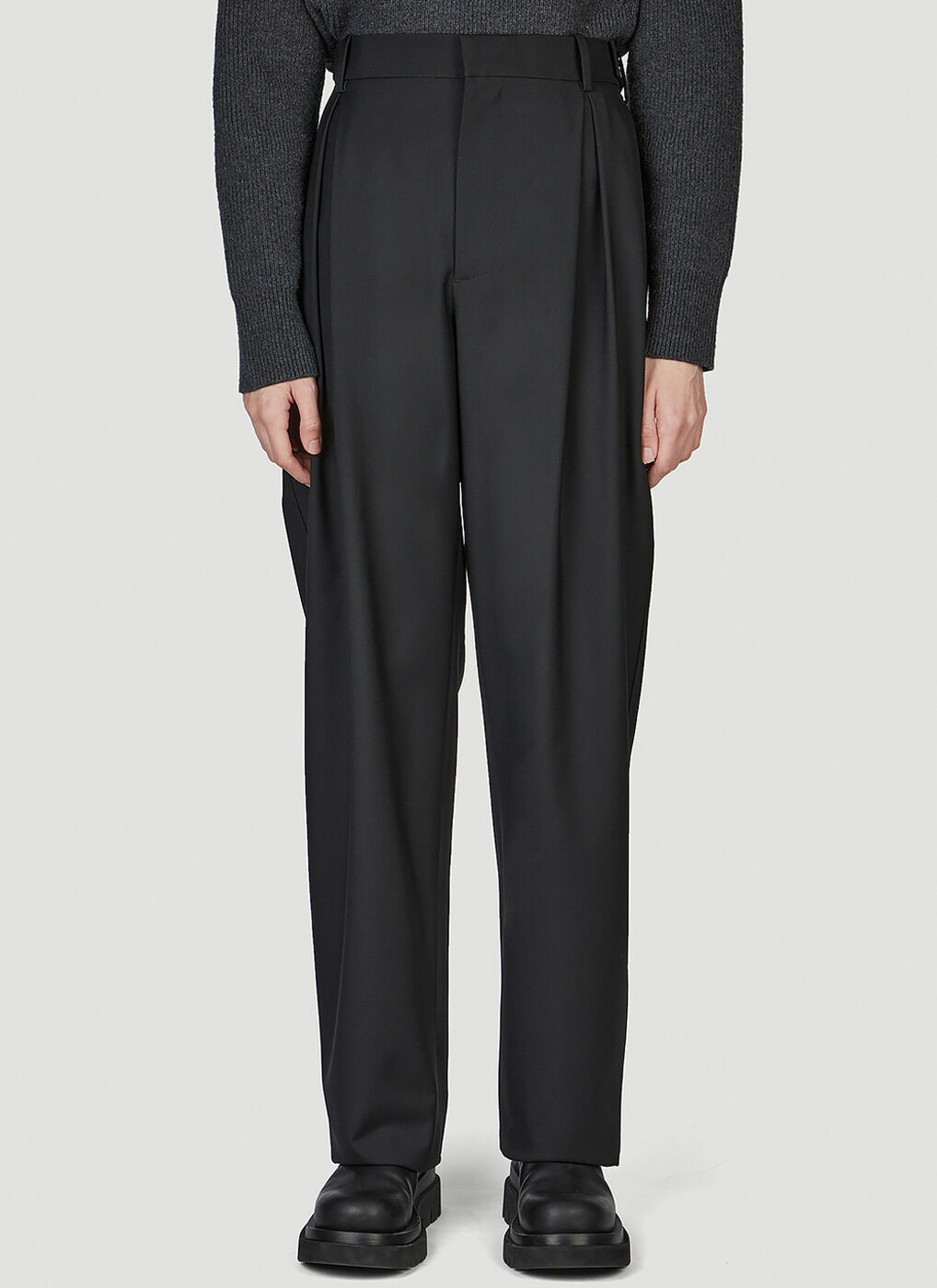 Inverted Pleat Pants in Black Bottega Veneta