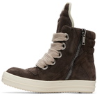 Rick Owens Brown Tower Jumbolace Geobasket Sneakers