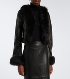 Nour Hammour Sofie shearling-trimmed leather jacket