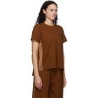 Sacai Orange Wool Pleated T-Shirt