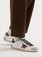 Golden Goose - Superstar Distressed Leather and Suede Sneakers - White