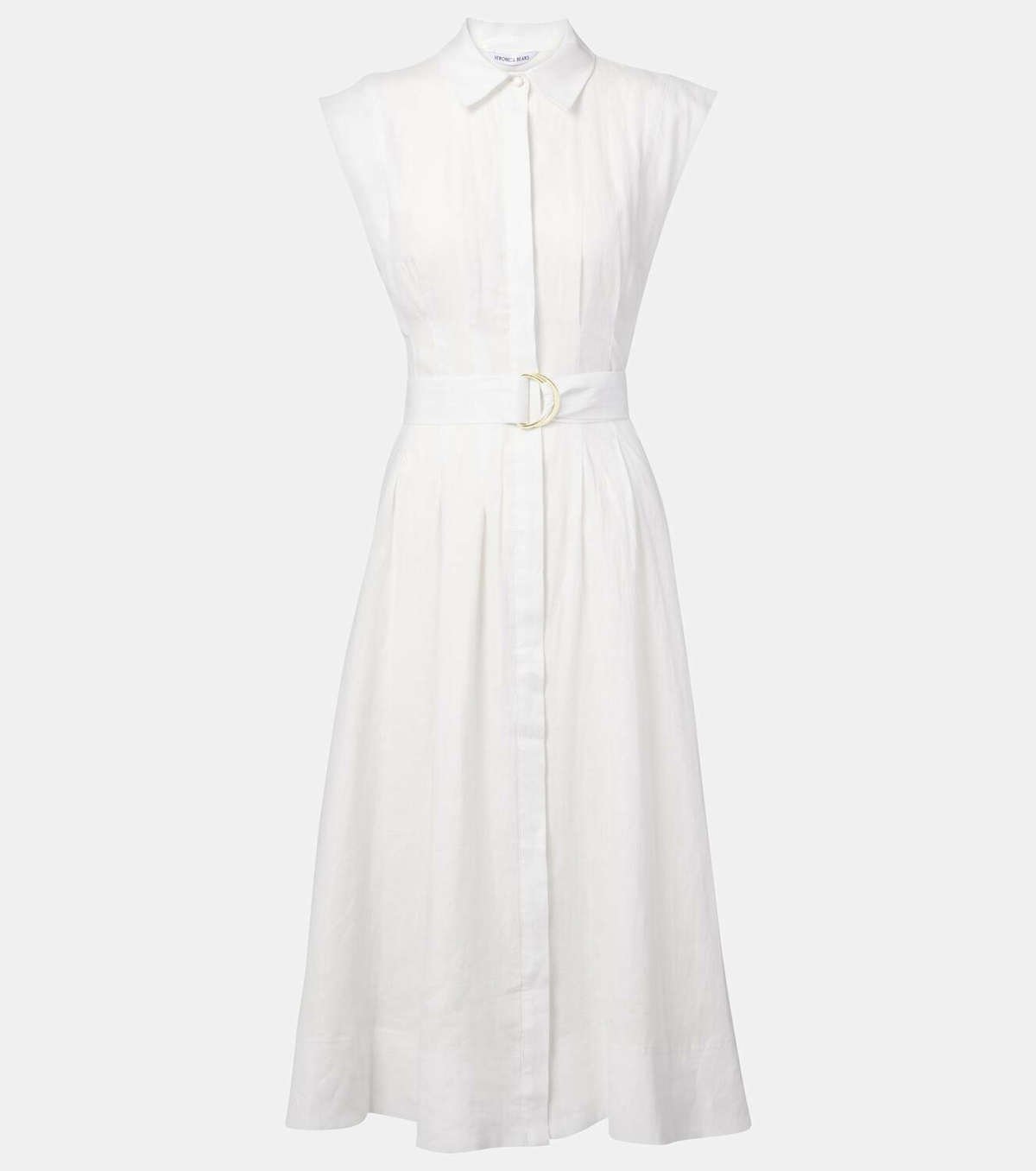 Veronica Beard Loreta belted linen midi dress