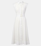 Veronica Beard Loreta belted linen midi dress