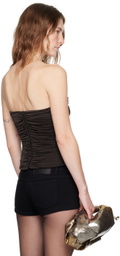 Magda Butrym Brown Ruched Tank Top