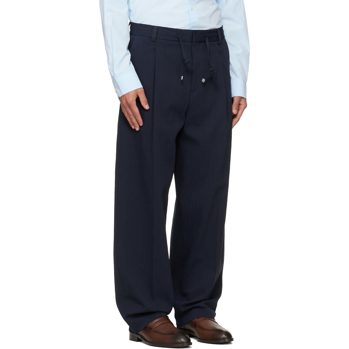Hugo Navy Modern-Fit Trousers