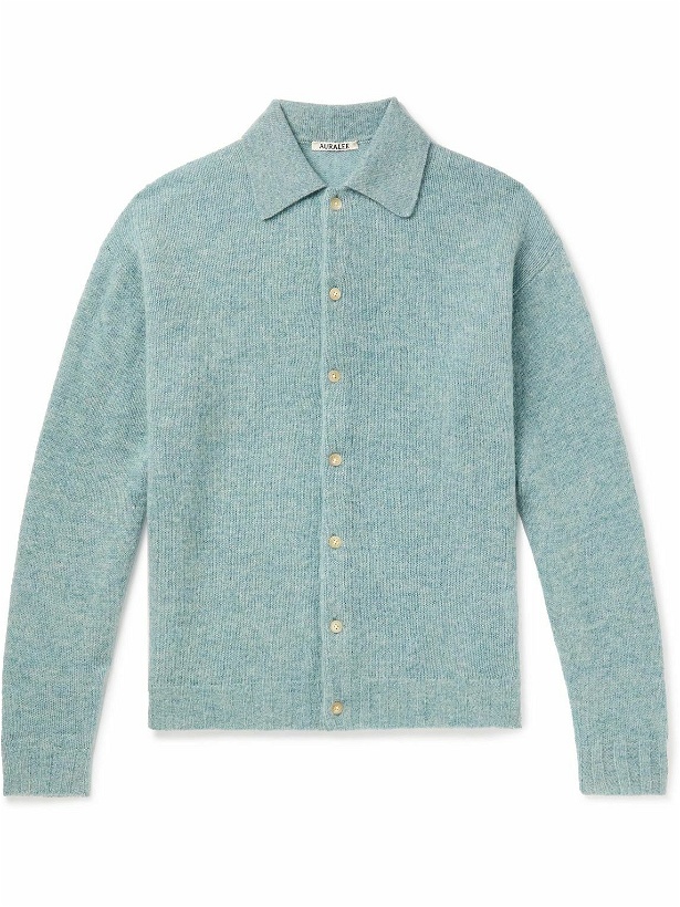 Photo: Auralee - Wool and Cashmere-Blend Cardigan - Blue