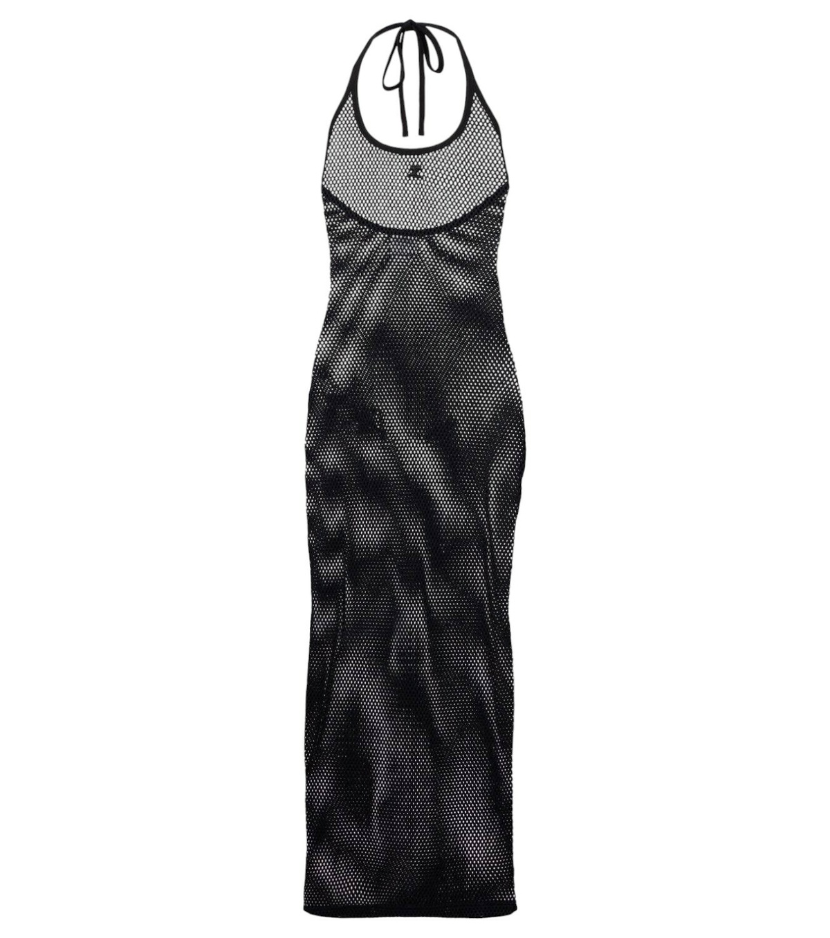 ワンピースその他 Courreges Black mesh cotton dress Courrèges One-shoulder Ribbed-knit Midi Dress Black Courreges