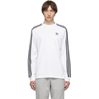 adidas Originals White 3-Stripes Long Sleeve T-Shirt