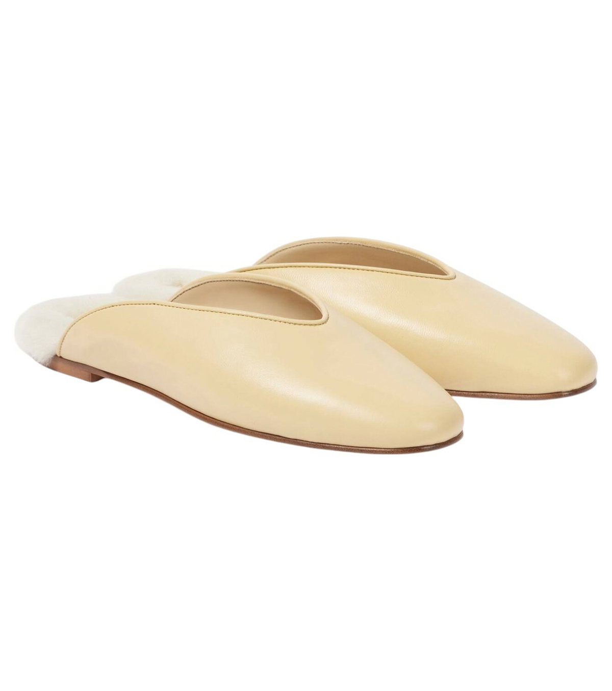 Le Monde Béryl Regency shearling-trimmed leather mules Le