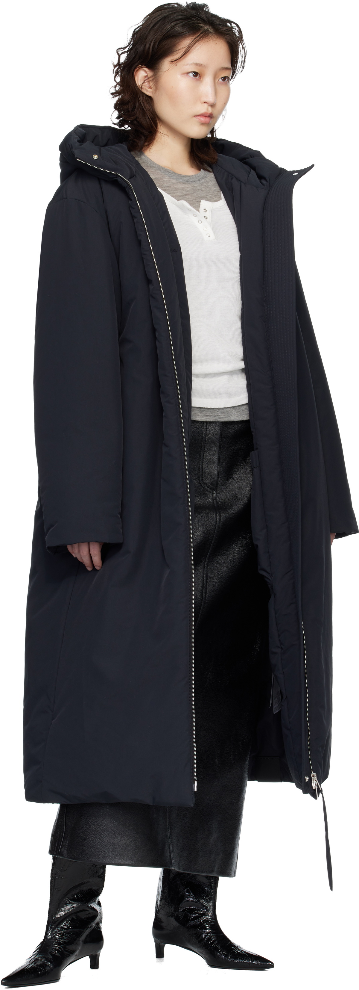 Jil Sander Black Relaxed Fit Long Down Coat