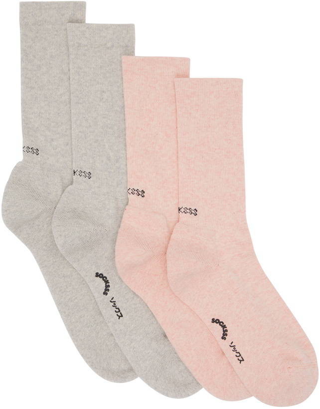 Photo: SOCKSSS Two-Pack Gray & Pink Socks